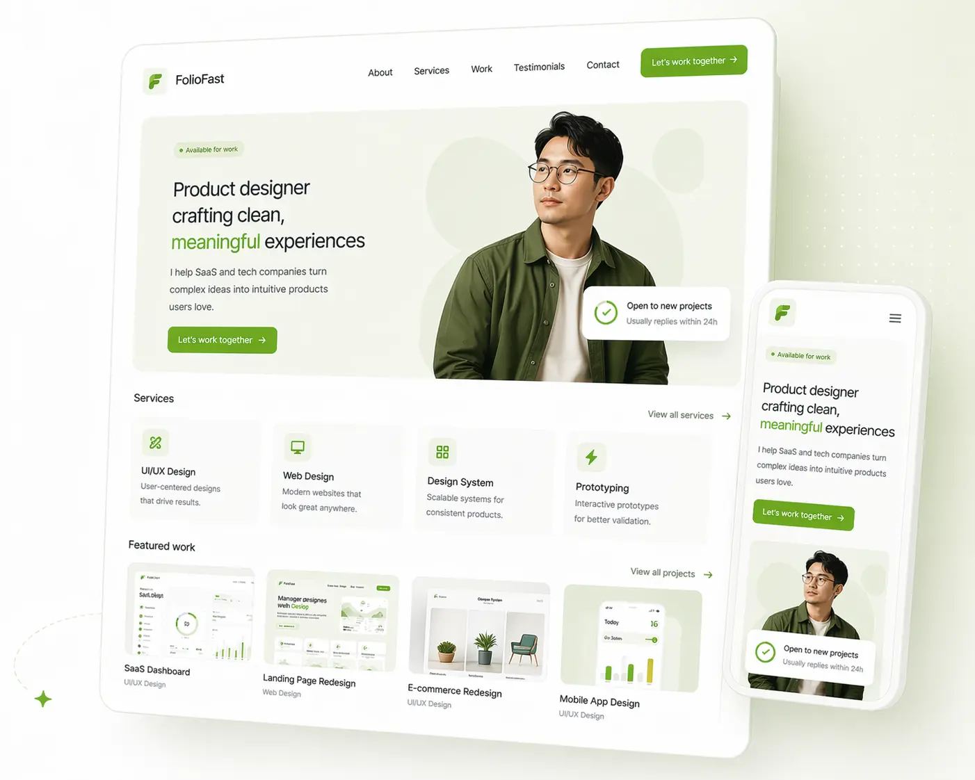 Portfolio preview tailored for freelancers